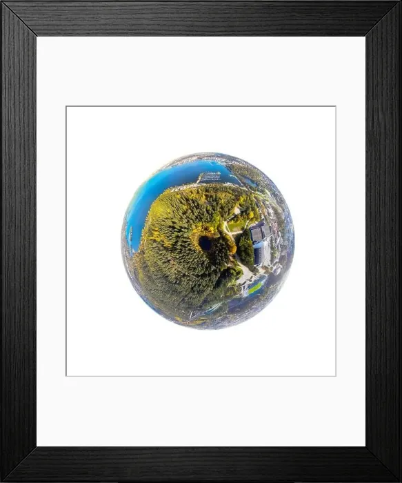 Framed Print : A three dimensional aerial panoramic view of small forest lake Haransilma and harbor on lake Vesijarvi in Lahti Framed Print : A three dimensional aerial panoramic view of small forest lake Haransilma and harbor on lake Vesijarvi in Lahti