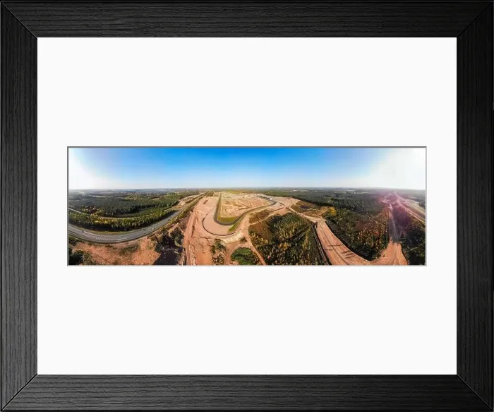 Framed Print : Aerial panoramic view of the race track in Finland Framed Print : Aerial panoramic view of the race track in Finland