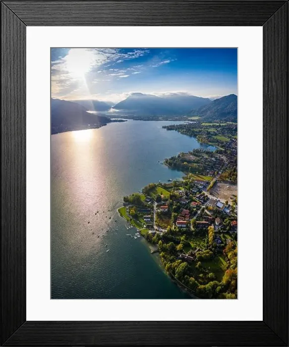 Framed Print : Tegernsee lake in the Bavarian Alps. Aerial Panorama. Spring. Germany Framed Print : Tegernsee lake in the Bavarian Alps. Aerial Panorama. Spring. Germany