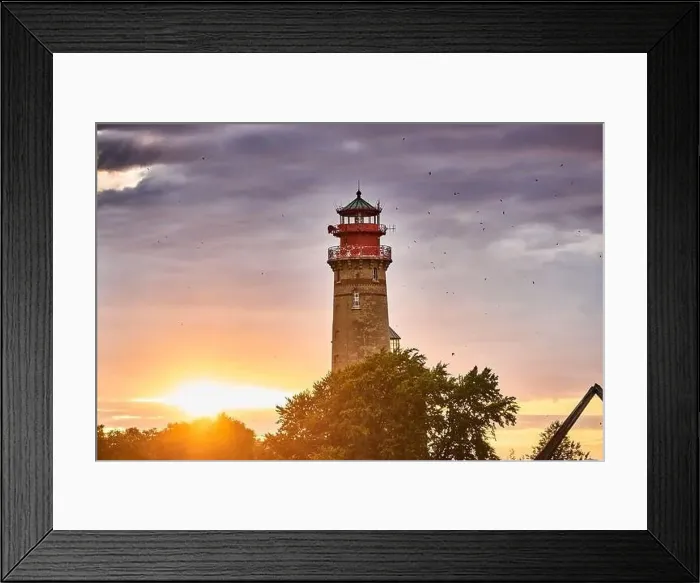Framed Print : drone view of lighthouses in sunset from northern part of island of Ruegen - called Kap Arkona Framed Print : drone view of lighthouses in sunset from northern part of island of Ruegen - called Kap Arkona