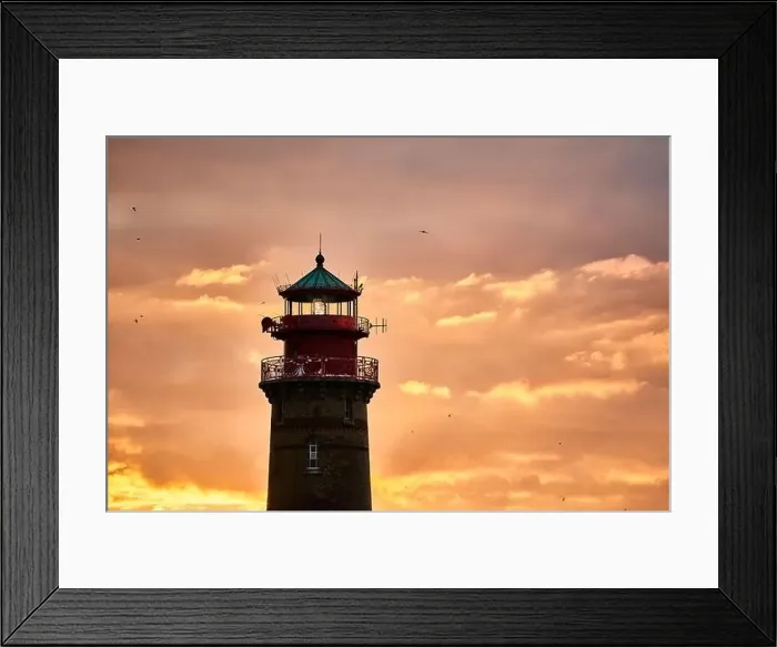Framed Print : drone view of lighthouses in sunset from northern part of island of Ruegen - called Kap Arkona Framed Print : drone view of lighthouses in sunset from northern part of island of Ruegen - called Kap Arkona