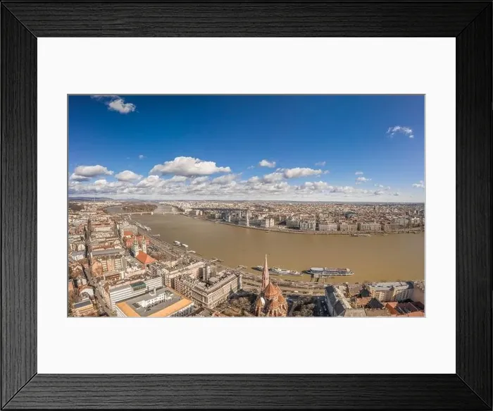 Framed Print : Aerial drone shot of Hungarian Parliament with clouds by Danube in Budapest Winter morning Framed Print : Aerial drone shot of Hungarian Parliament with clouds by Danube in Budapest Winter morning