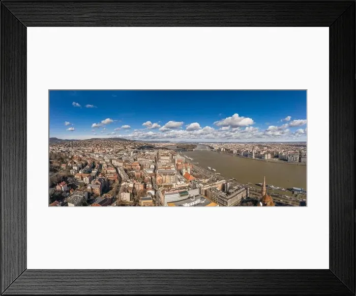 Framed Print : Aerial panoramic drone shot of Hungarian Parliament with clouds in Budapest Winter morning Framed Print : Aerial panoramic drone shot of Hungarian Parliament with clouds in Budapest Winter morning