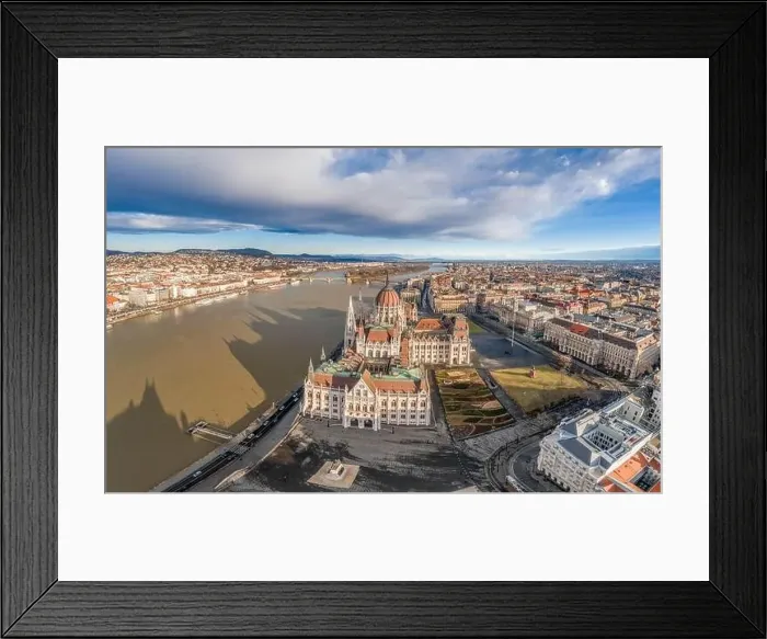Framed Print : Aerial view of Kossuth Lajos Square by Hungarian Parliament in Budapest morning glow Framed Print : Aerial view of Kossuth Lajos Square by Hungarian Parliament in Budapest morning glow