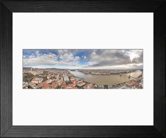 Framed Print : Aerial panoramic drone shot of Hungarian Parliament by Danube in Budapest winter morning Framed Print : Aerial panoramic drone shot of Hungarian Parliament by Danube in Budapest winter morning