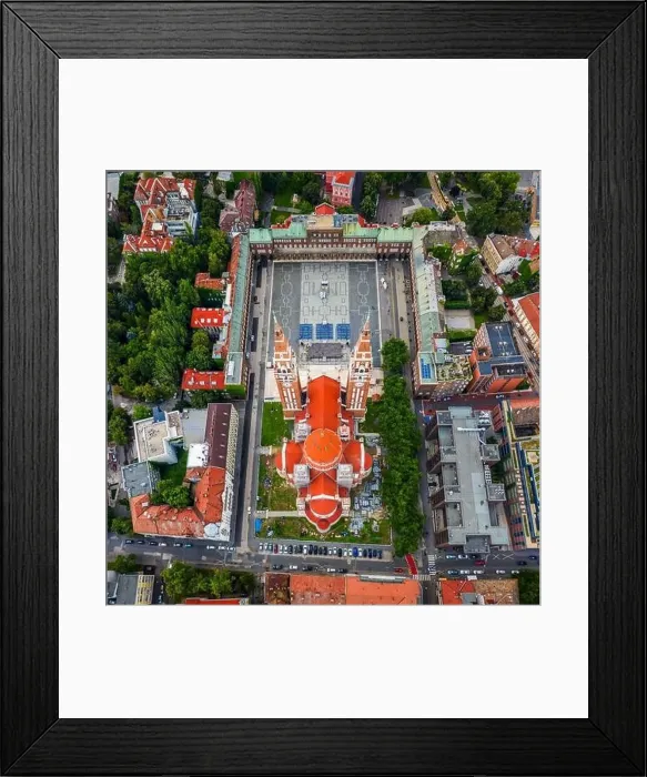 Framed Print : Szeged, Hungary - Aerial top down view of the Votive Church and Cathedral of Our Lady of Hungary (Szeged Dom) Framed Print : Szeged, Hungary - Aerial top down view of the Votive Church and Cathedral of Our Lady of Hungary (Szeged Dom)
