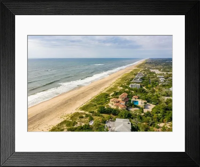 Framed Print : Aerial image of Amagansett beach and Atlantic Ocean Framed Print : Aerial image of Amagansett beach and Atlantic Ocean