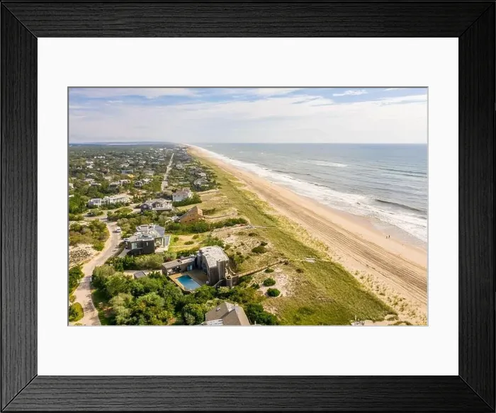 Framed Print : Aerial image of Amagansett beach and Atlantic Ocean Framed Print : Aerial image of Amagansett beach and Atlantic Ocean