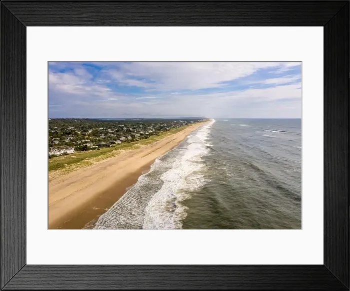 Framed Print : Aerial image of Amagansett beach and Atlantic Ocean Framed Print : Aerial image of Amagansett beach and Atlantic Ocean