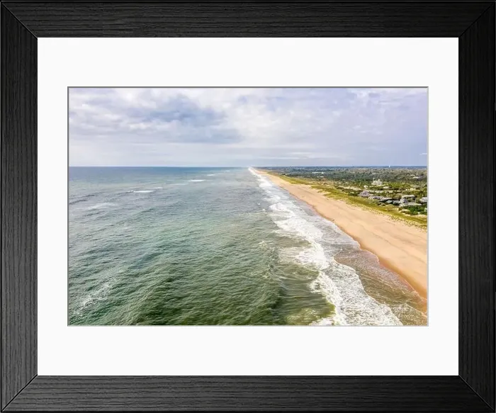 Framed Print : Aerial image of Amagansett beach and Atlantic Ocean Framed Print : Aerial image of Amagansett beach and Atlantic Ocean
