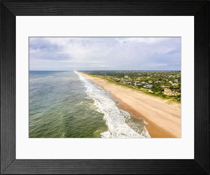 Framed Print : Aerial image of Amagansett beach and Atlantic Ocean Framed Print : Aerial image of Amagansett beach and Atlantic Ocean