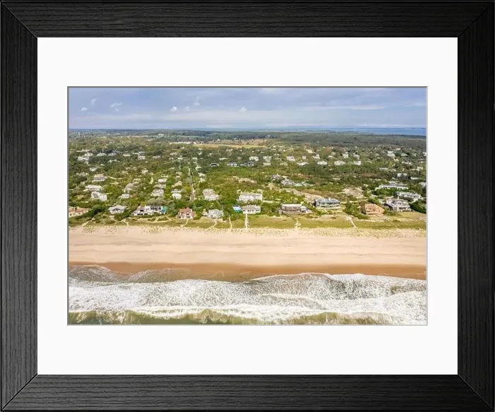 Framed Print : Aerial image of Amagansett beach and Atlantic Ocean Framed Print : Aerial image of Amagansett beach and Atlantic Ocean