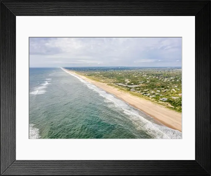 Framed Print : Aerial image of Amagansett beach and Atlantic Ocean Framed Print : Aerial image of Amagansett beach and Atlantic Ocean