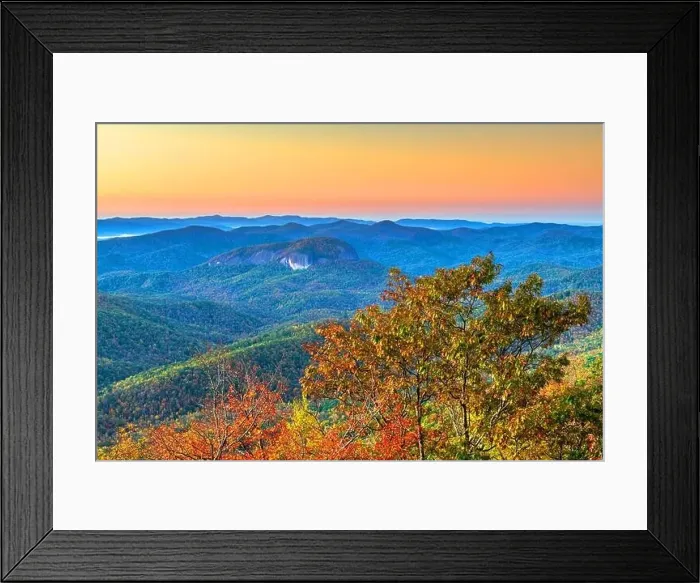 Framed Print : Pisgah National Forest, North Carolina, USA at Looking Glass Rock during autumn season in the morning Framed Print : Pisgah National Forest, North Carolina, USA at Looking Glass Rock during autumn season in the morning