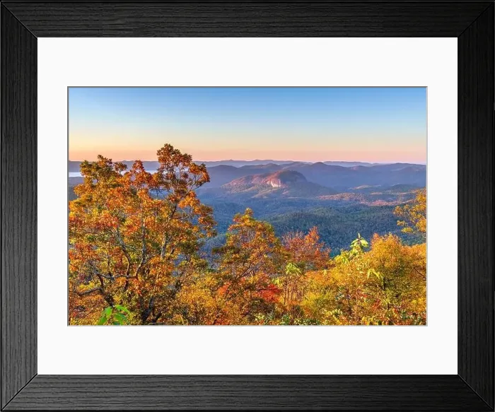 Framed Print : Pisgah National Forest, North Carolina, USA at Looking Glass Rock during autumn season in the morning Framed Print : Pisgah National Forest, North Carolina, USA at Looking Glass Rock during autumn season in the morning