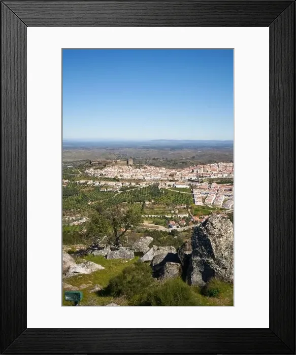 Framed Print : Castelo de Vide in Alentejo, Portugal from Serra de Sao Mamede mountains Framed Print : Castelo de Vide in Alentejo, Portugal from Serra de Sao Mamede mountains