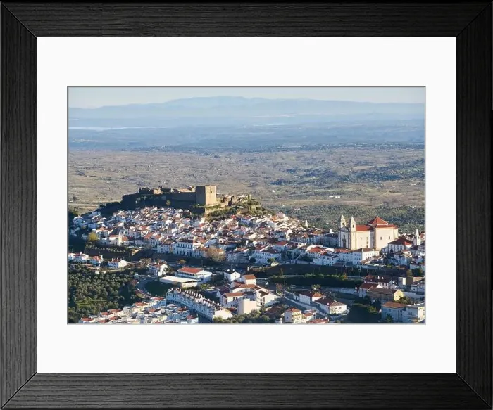 Framed Print : Castelo de Vide in Alentejo, Portugal from Serra de Sao Mamede mountains Framed Print : Castelo de Vide in Alentejo, Portugal from Serra de Sao Mamede mountains