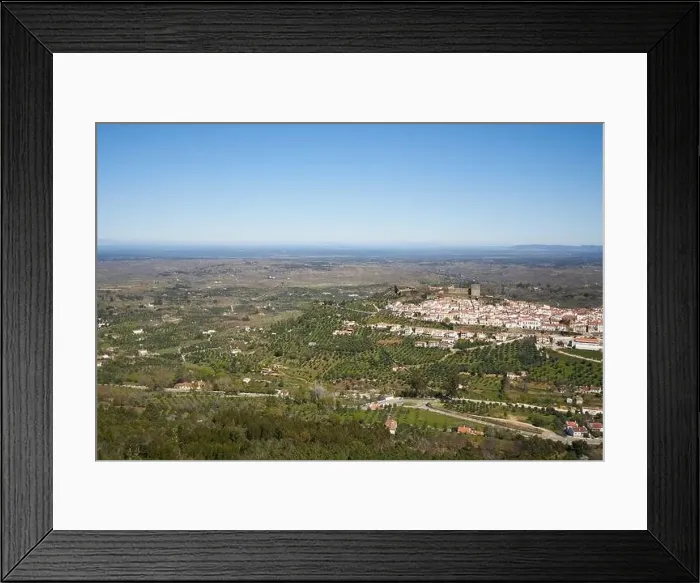 Framed Print : Castelo de Vide in Alentejo, Portugal from Serra de Sao Mamede mountains