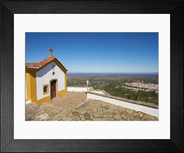 Framed Print : Ermida da Nossa Senhora da Penha in Serra de Sao Mamede mountain and Castelo de Vide city, in Portugal Framed Print : Ermida da Nossa Senhora da Penha in Serra de Sao Mamede mountain and Castelo de Vide city, in Portugal