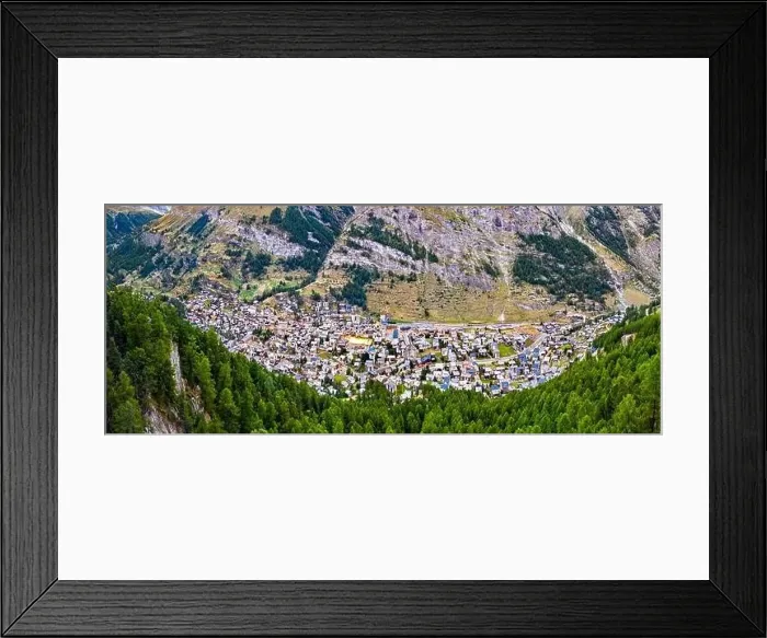 Framed Print : Aerial view of Zermatt in Switzerland Framed Print : Aerial view of Zermatt in Switzerland