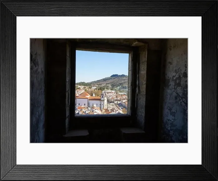 Framed Print : View of Castelo de Vide through the window of the castle, in Portugal Framed Print : View of Castelo de Vide through the window of the castle, in Portugal