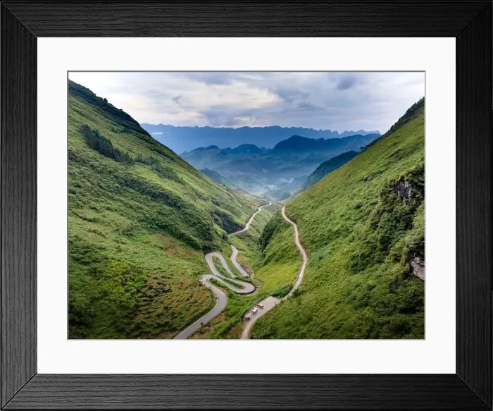 Framed Print : Tham Ma mountain pass in Ha Giang province, north of Vietnam. A famous tourist destination of Ha Giang province Framed Print : Tham Ma mountain pass in Ha Giang province, north of Vietnam. A famous tourist destination of Ha Giang province