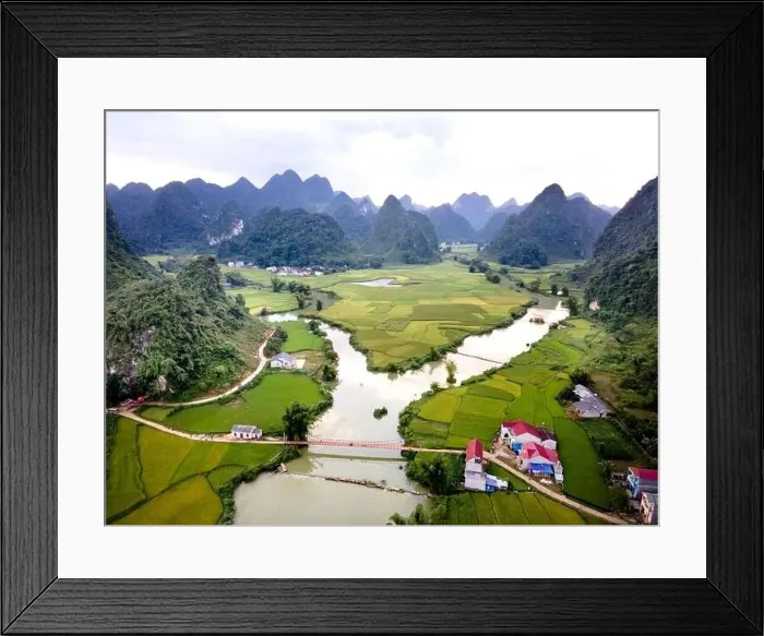 Framed Print : Rice and rice field at Phong Nam village in Trung Khanh