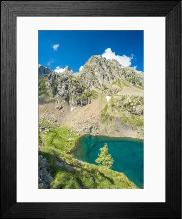Framed Print : Aerial view of pristine lake Zancone and surrounding mountain peaks, Orobie Alps, Valgerola, Valtellina, Lombardy, Italy Framed Print : Aerial view of pristine lake Zancone and surrounding mountain peaks, Orobie Alps, Valgerola, Valtellina, Lombardy, Italy