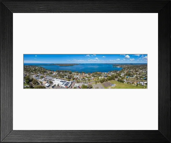 Framed Print : Aerial view of Lake Munmorah and the township of Budgewoi on the central coast of regional New South Wales in Australia Framed Print : Aerial view of Lake Munmorah and the township of Budgewoi on the central coast of regional New South Wales in Australia