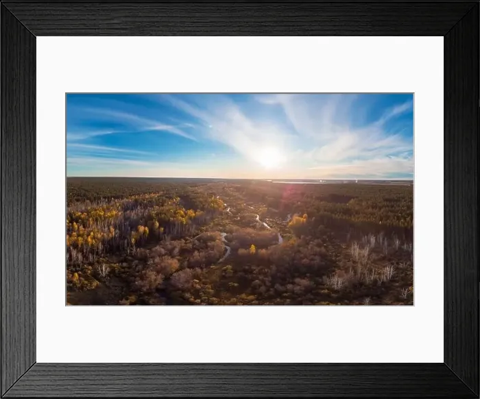 Framed Print : autumn landscape with river Framed Print : autumn landscape with river