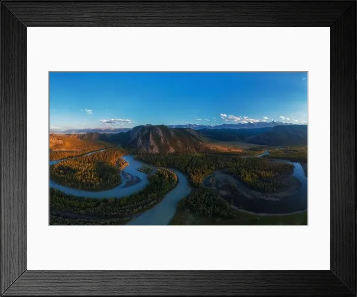 Framed Print : Kurai steppe and Chuya river Framed Print : Kurai steppe and Chuya river