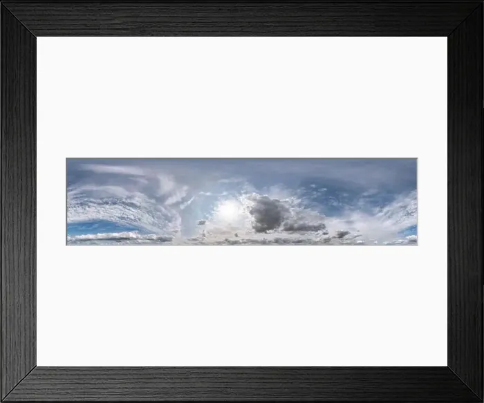Framed Print : Seamless clear blue sky hdri panorama 360 degrees angle view with zenith Framed Print : Seamless clear blue sky hdri panorama 360 degrees angle view with zenith
