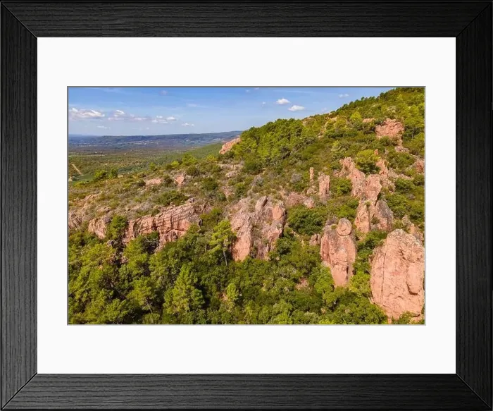 Framed Print : Cliffs over Bagnols-en-Foret, in Massif des Maures, Var, France Framed Print : Cliffs over Bagnols-en-Foret, in Massif des Maures, Var, France