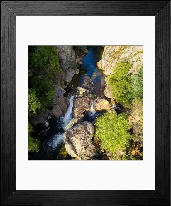 Framed Print : Amazing waterfall drone aerial panoramic view in Fragas de Sao Simao, Portugal Framed Print : Amazing waterfall drone aerial panoramic view in Fragas de Sao Simao, Portugal