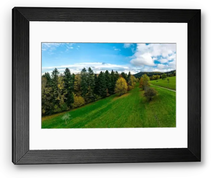 Framed Print : A drone rises above a multi-colored valley in the Vosges Framed Print : A drone rises above a multi-colored valley in the Vosges