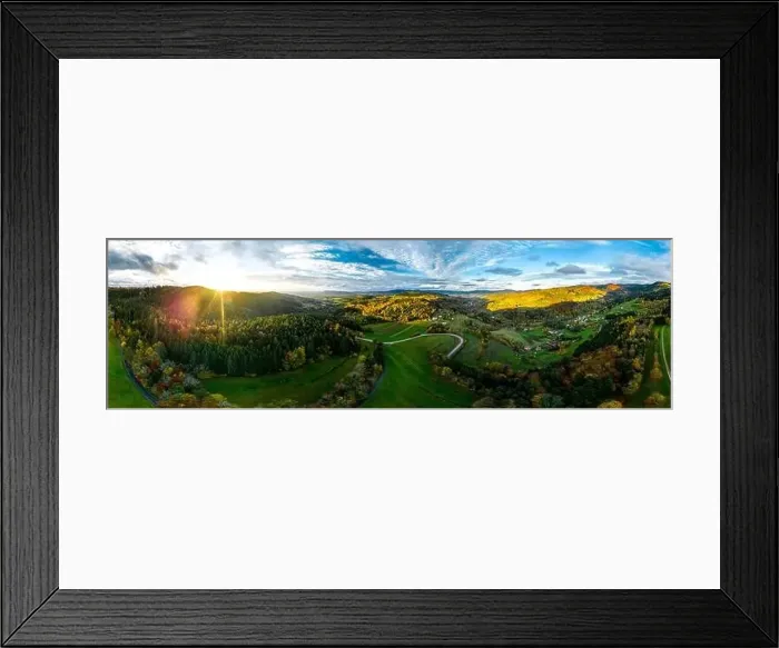 Framed Print : A drone rises above a multi-colored valley in the Vosges Framed Print : A drone rises above a multi-colored valley in the Vosges