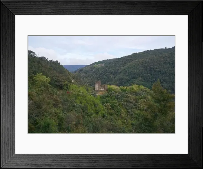 Framed Print : Lousa Castle drone aerial view on the mountains landscape in Portugal Framed Print : Lousa Castle drone aerial view on the mountains landscape in Portugal