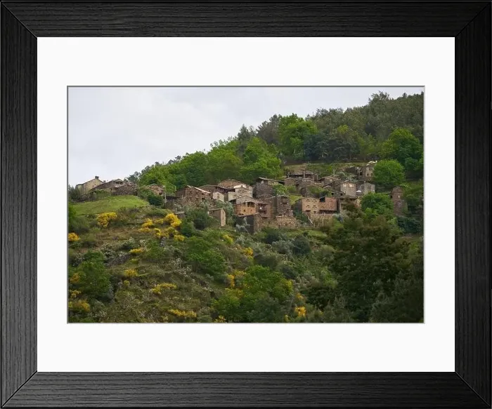 Framed Print : Talasnal schist village view from Lousa mountain, in Portugal Framed Print : Talasnal schist village view from Lousa mountain, in Portugal