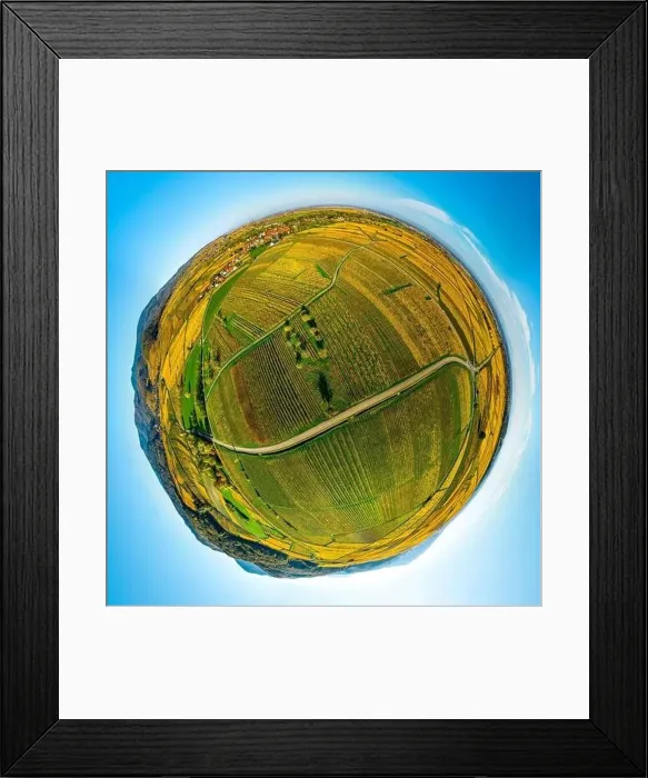Framed Print : Autumn planet. Sunlit valleys, mountains and a variety of autumn colors. Alsace, France. Little planet projection Framed Print : Autumn planet. Sunlit valleys, mountains and a variety of autumn colors. Alsace, France. Little planet projection