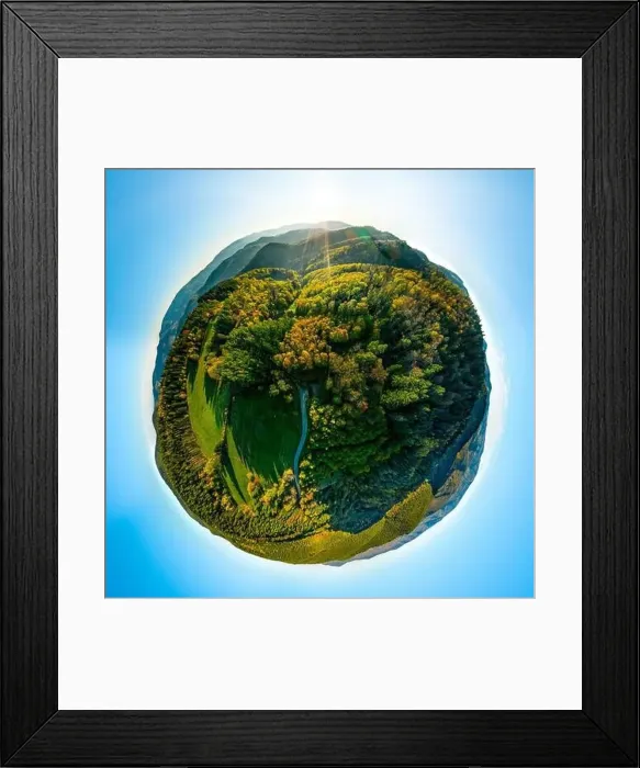 Framed Print : Autumn planet. Sunlit valleys, mountains and a variety of autumn colors. Alsace, France. Little planet projection Framed Print : Autumn planet. Sunlit valleys, mountains and a variety of autumn colors. Alsace, France. Little planet projection
