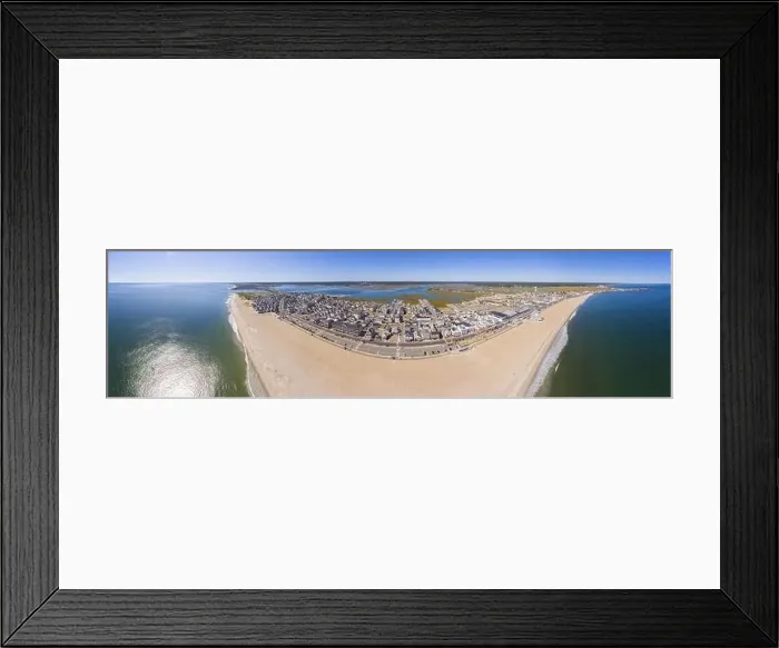 Framed Print : Hampton Beach panorama aerial view including historic waterfront buildings on Ocean Boulevard Framed Print : Hampton Beach panorama aerial view including historic waterfront buildings on Ocean Boulevard