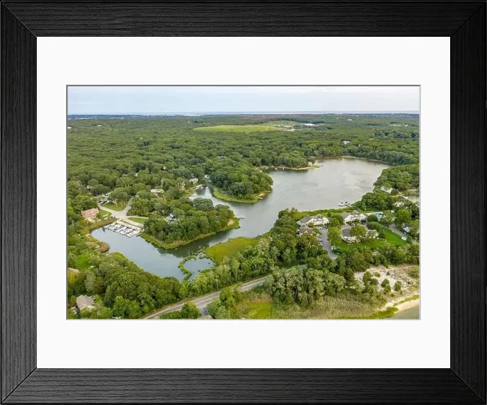 Framed Print : Aerial view of Fish Cove and immediate vicinity, Southampton, NY Framed Print : Aerial view of Fish Cove and immediate vicinity, Southampton, NY