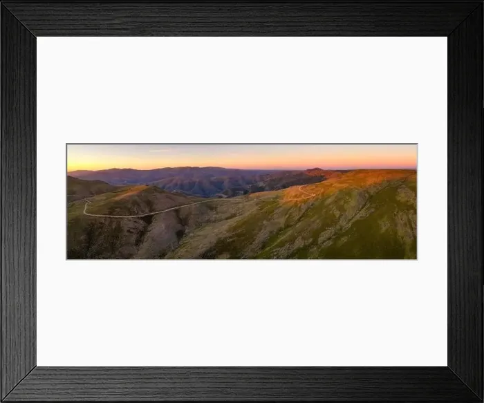 Framed Print : Serra da Freita drone aerial panorama view in Arouca Geopark road with wind turbines at sunset, in Portugal Framed Print : Serra da Freita drone aerial panorama view in Arouca Geopark road with wind turbines at sunset, in Portugal