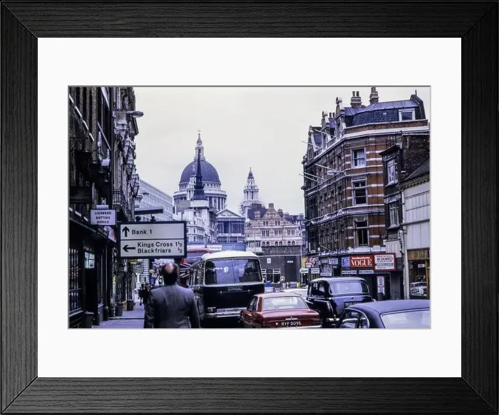 Framed Print : London 72 : Fleet street towards St PAUL Framed Print : London 72 : Fleet street towards St PAUL