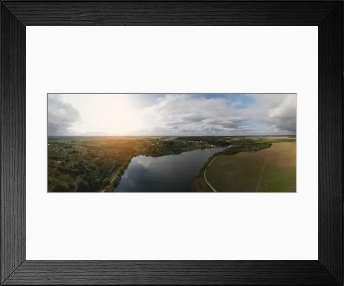 Framed Print : Photo from a flying drone, blue sky and white clouds. Texture background for design Framed Print : Photo from a flying drone, blue sky and white clouds. Texture background for design