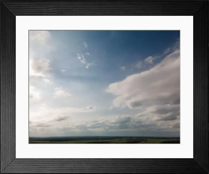 Framed Print : Photo from a flying drone, blue sky and white clouds. Texture background for design Framed Print : Photo from a flying drone, blue sky and white clouds. Texture background for design