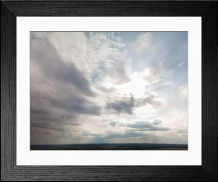 Framed Print : Photo from a flying drone, blue sky and white clouds. Texture background for design Framed Print : Photo from a flying drone, blue sky and white clouds. Texture background for design