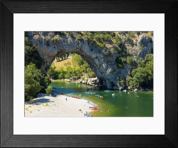 Framed Print : Aerial view of Narural arch in Vallon Pont D'arc in Ardeche canyon in France Framed Print : Aerial view of Narural arch in Vallon Pont D'arc in Ardeche canyon in France