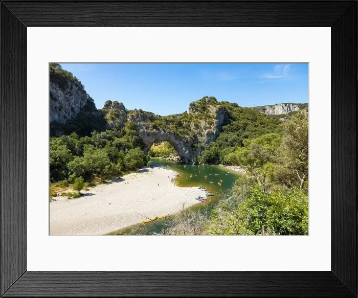 Framed Print : Aerial view of Narural arch in Vallon Pont D'arc in Ardeche canyon in France Framed Print : Aerial view of Narural arch in Vallon Pont D'arc in Ardeche canyon in France