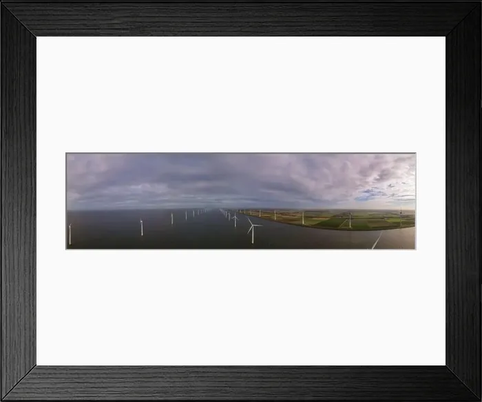 Framed Print : offshore windmill park with clouds and a blue sky, windmill park in the ocean drone aerial view with wind turbine Framed Print : offshore windmill park with clouds and a blue sky, windmill park in the ocean drone aerial view with wind turbine